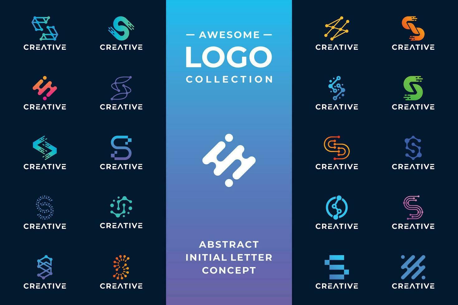inicial letra s logo diseño con digital tecnología concepto. vector