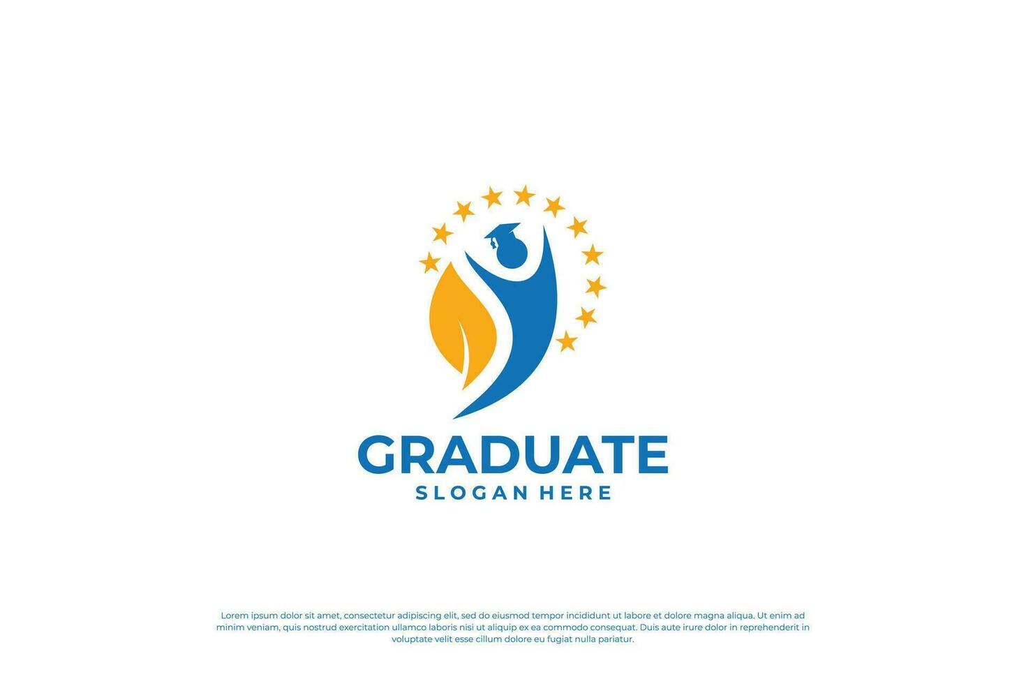 Creative student graduation logo design template. Education logo with abstract human logo concept. vector