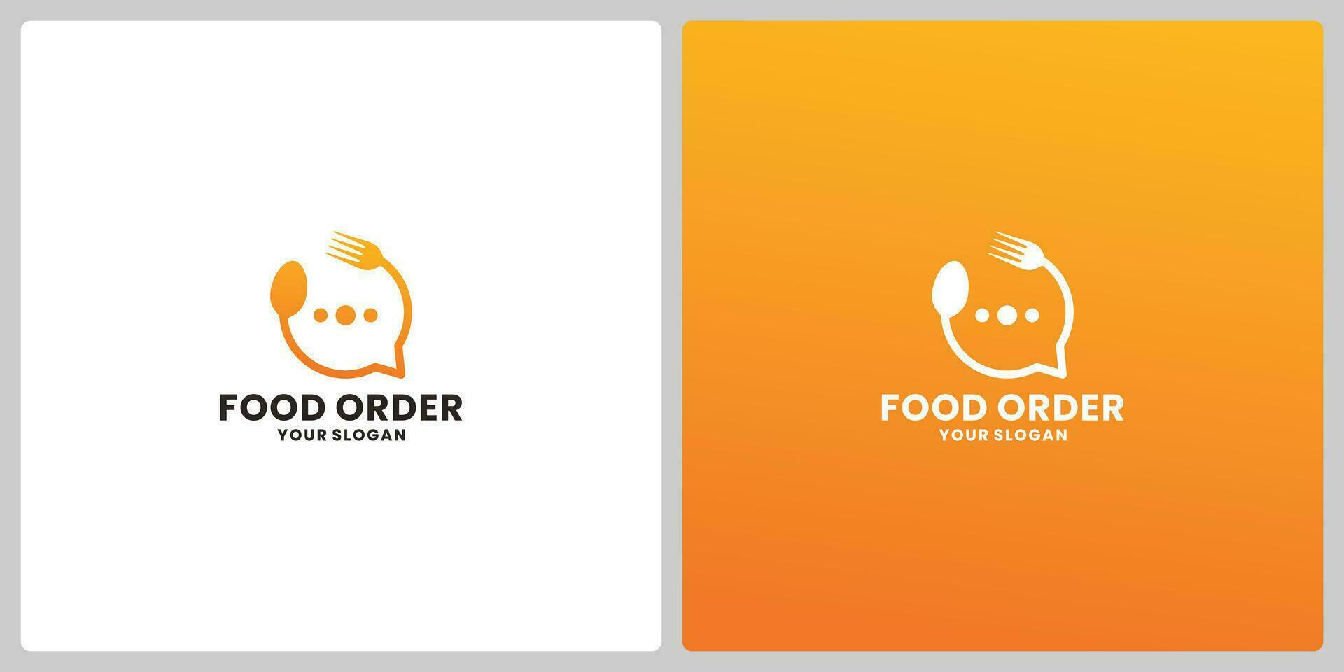 comida orden logo diseño para entrega negocio vector