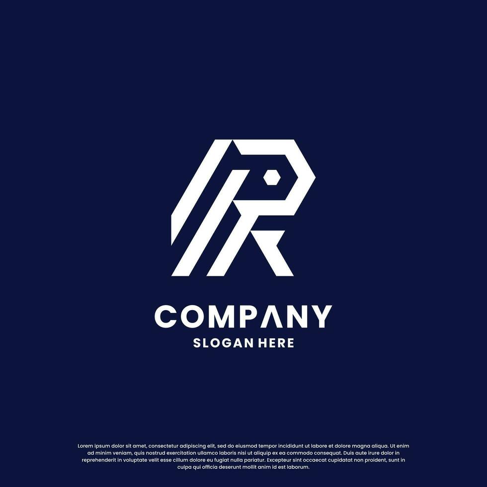 moderno inicial letra r logo diseño monograma. vector