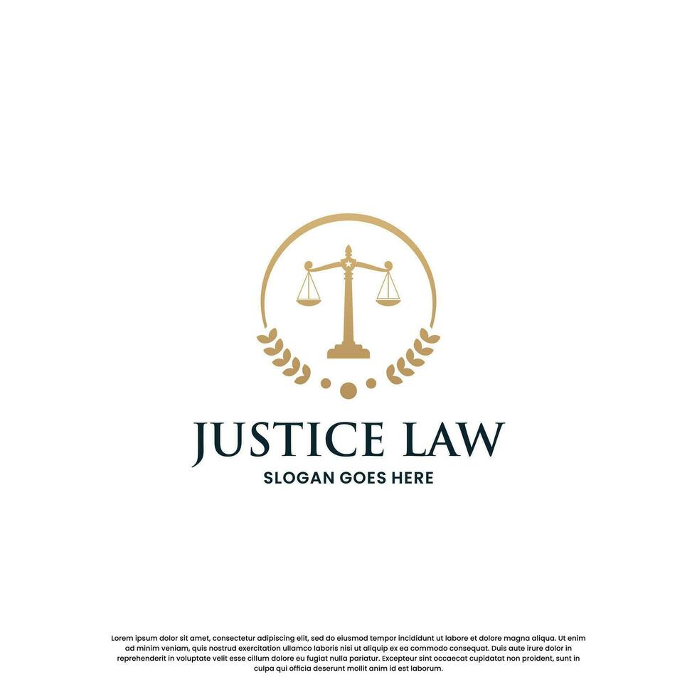 logo acerca de justicia abogado. ley logo diseño inspiración vector