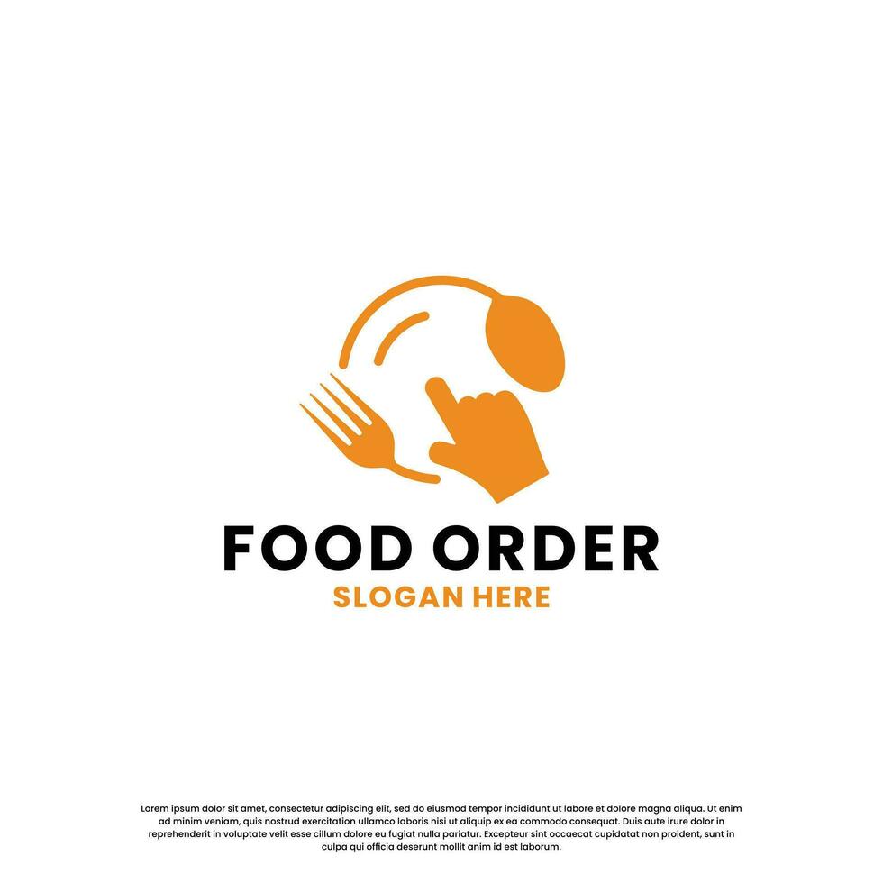 food order logo design for delivery and restaurant business vector