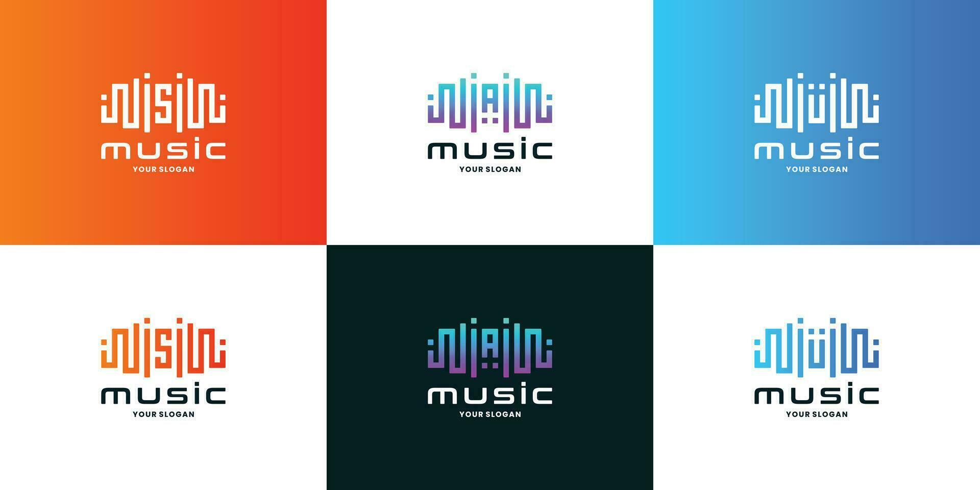 música legumbres logo diseño colección combinar con iniciales letra vector