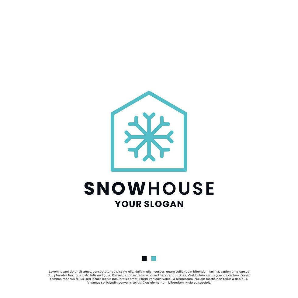 snow house logo icon house temperature vector