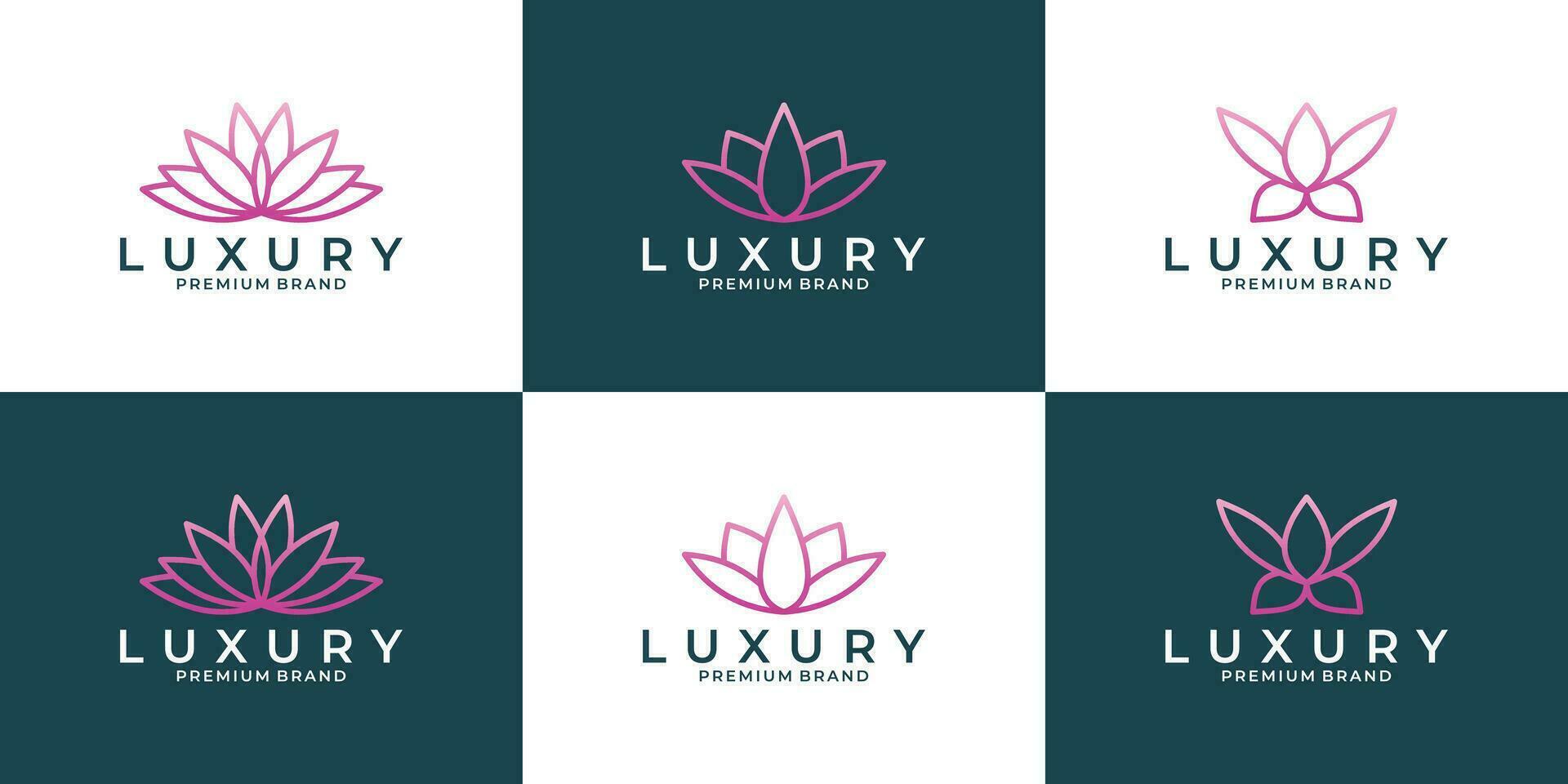 luxury lotus flower logo template for your business saloon, spa, cosmetic,hotel etc vector