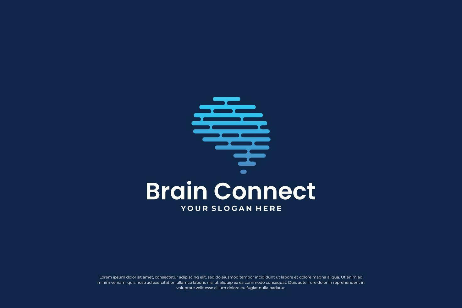 digital brain connection logo design. vector