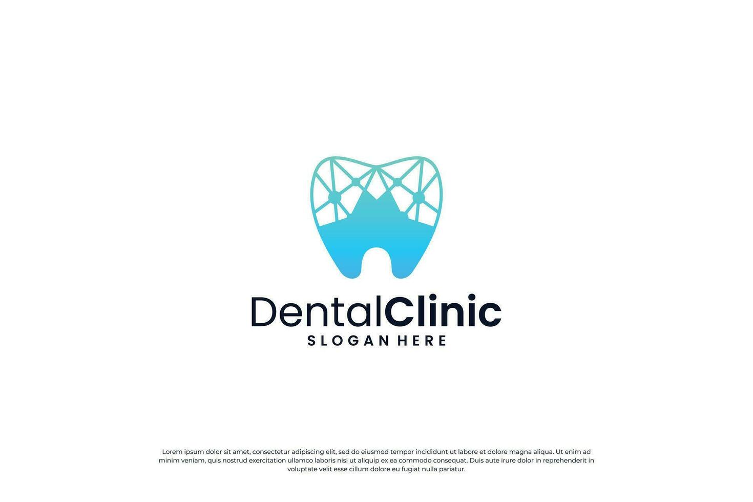 Abstract dental treatment logo design concept. vector