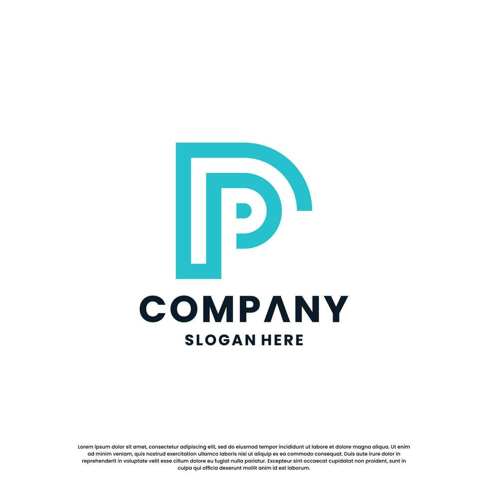 creative monogram letter P logo design for your business vector