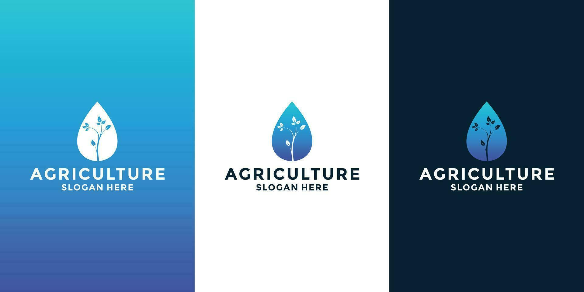 tree with water agriculture logo design vector