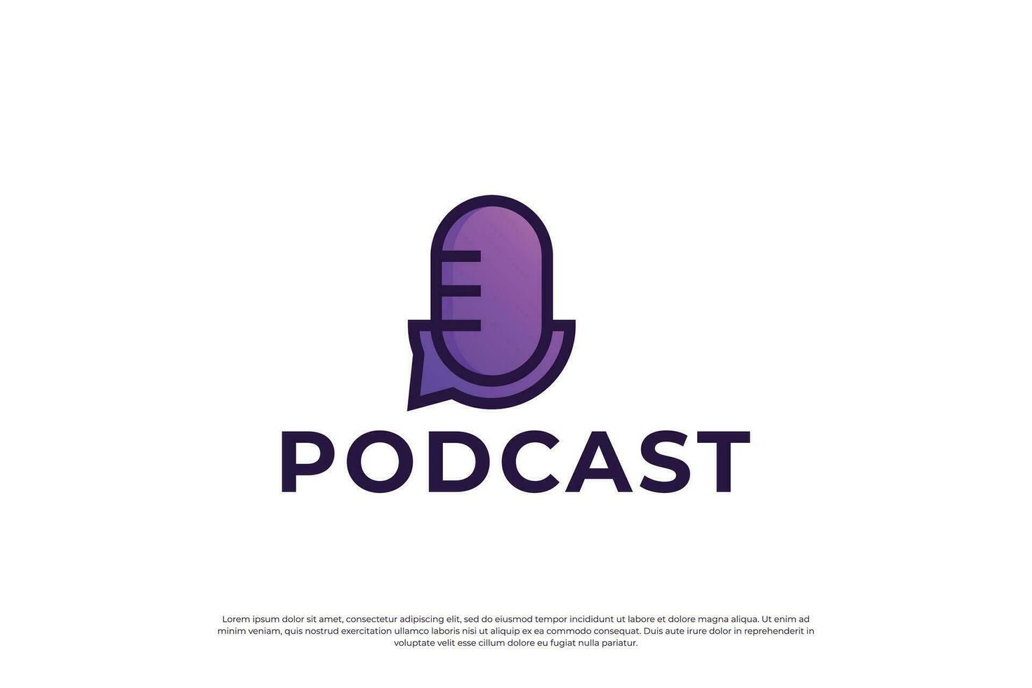 Podcast logo design template. Broadcast logo vector. vector