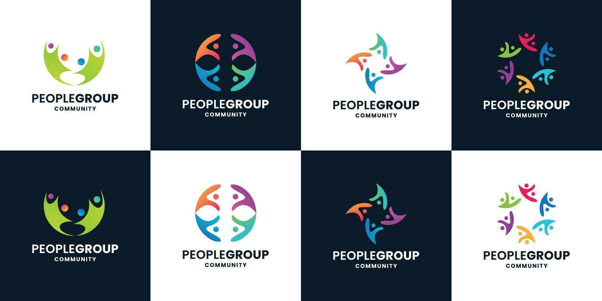 family logo collection. modern group logo colorful vector