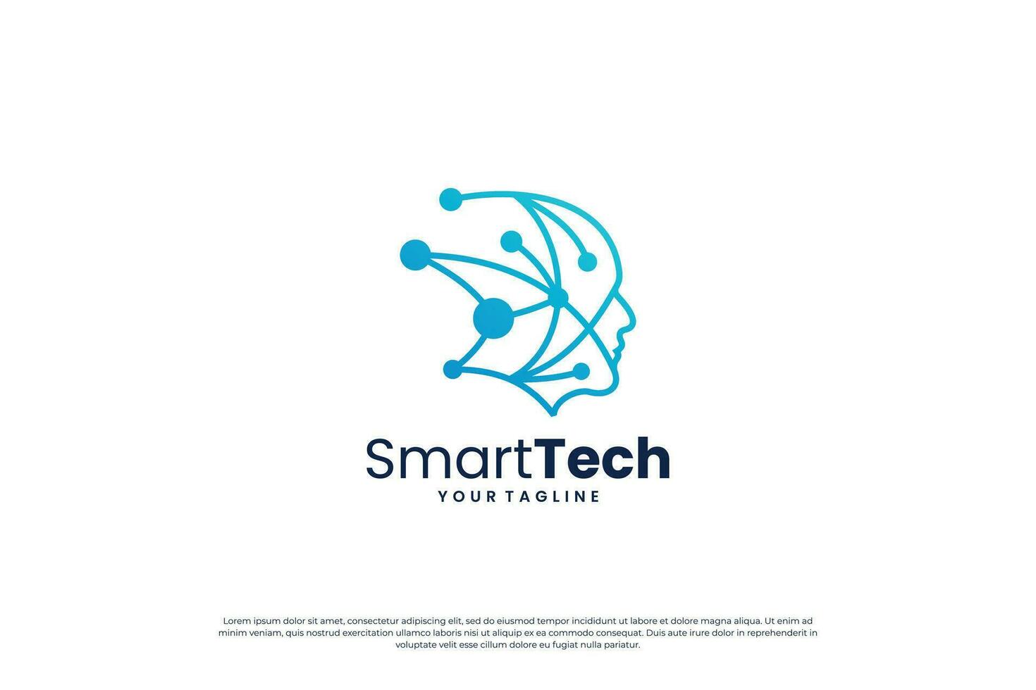 Digital human head connection logo. artificial intelligence, digital, connection logo concept. vector