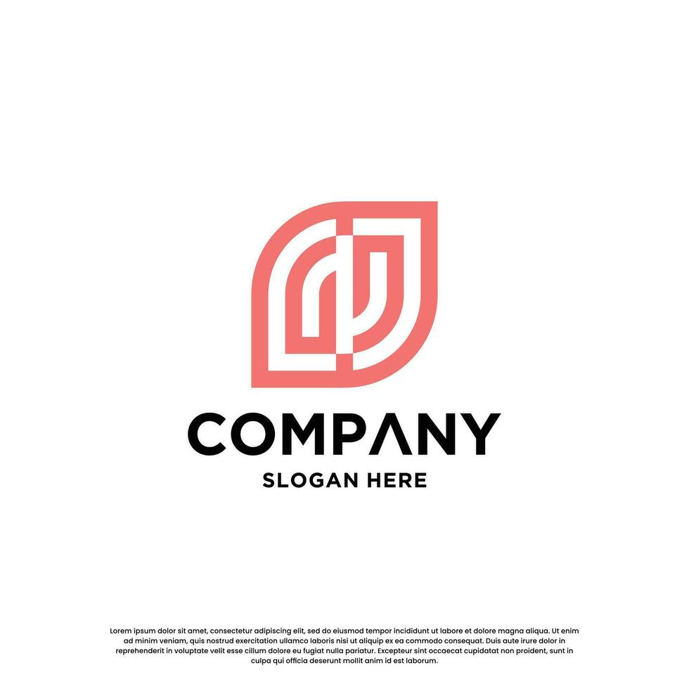 letter N J monogram logo design inspiration. Initial logo for business identity. vector