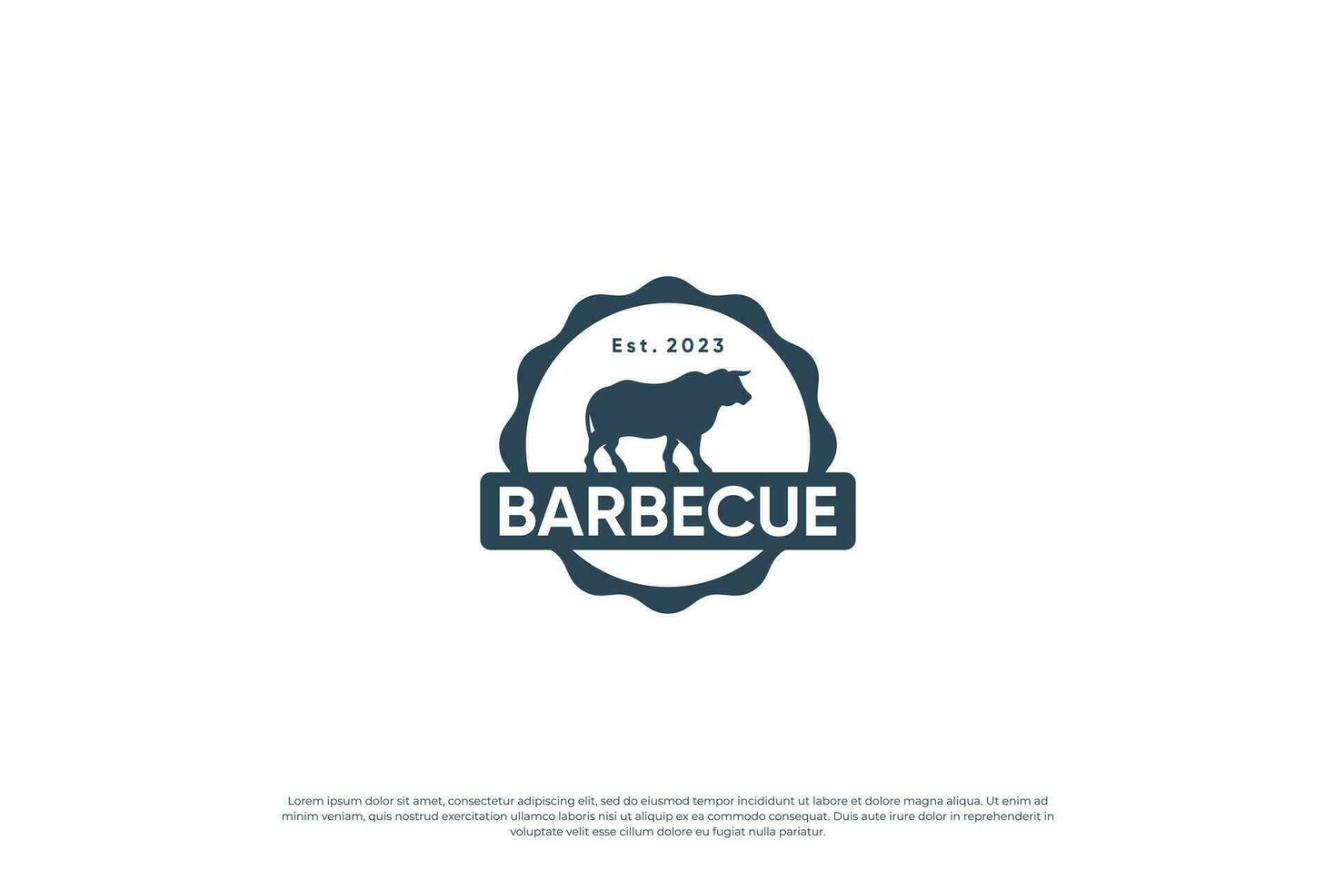 Vintage barbecue and grill logo design emblem. Steak house badges, labels. vector