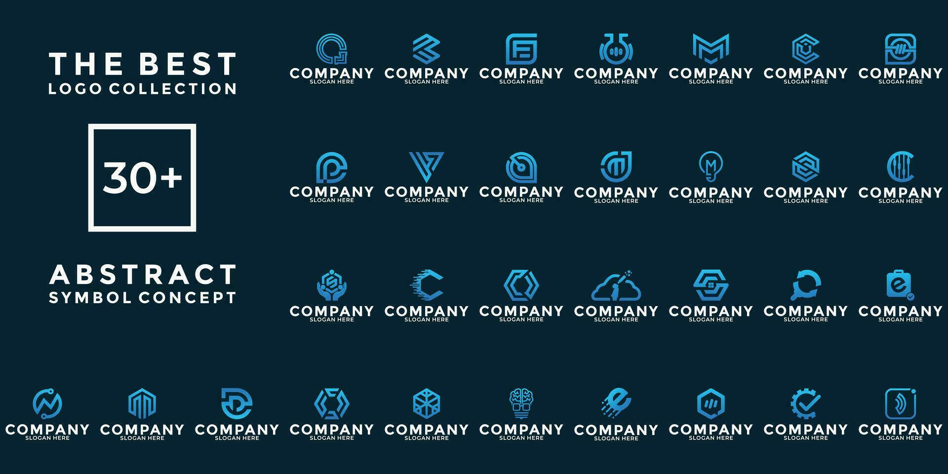 conjunto de creativo resumen símbolo para tu marca y negocio vector