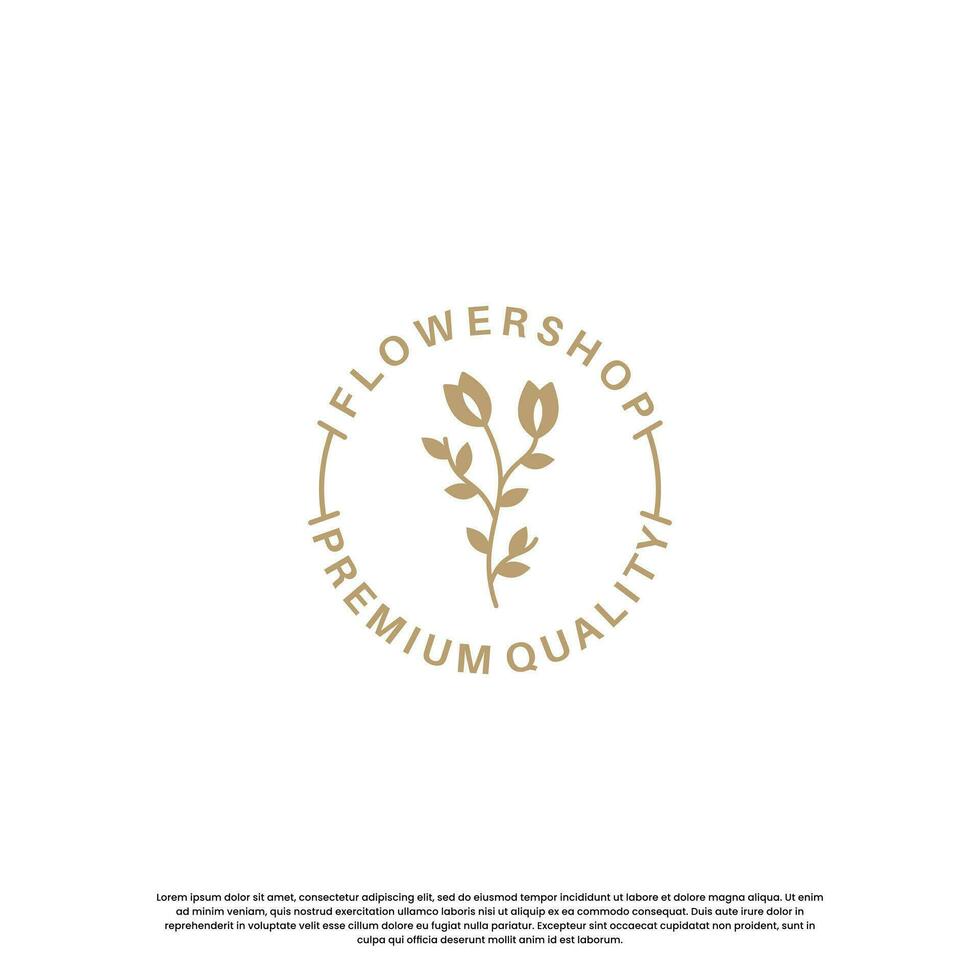 flower shop logo design vintage. logo for plant and flower business vector