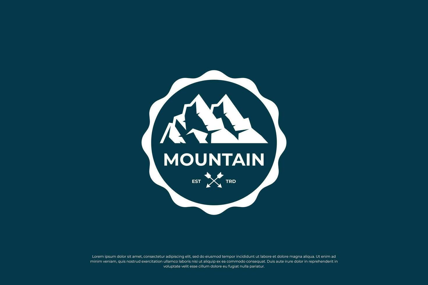 Clásico Insignia montaña aventuras logo diseño. montaña viaje emblema. vector