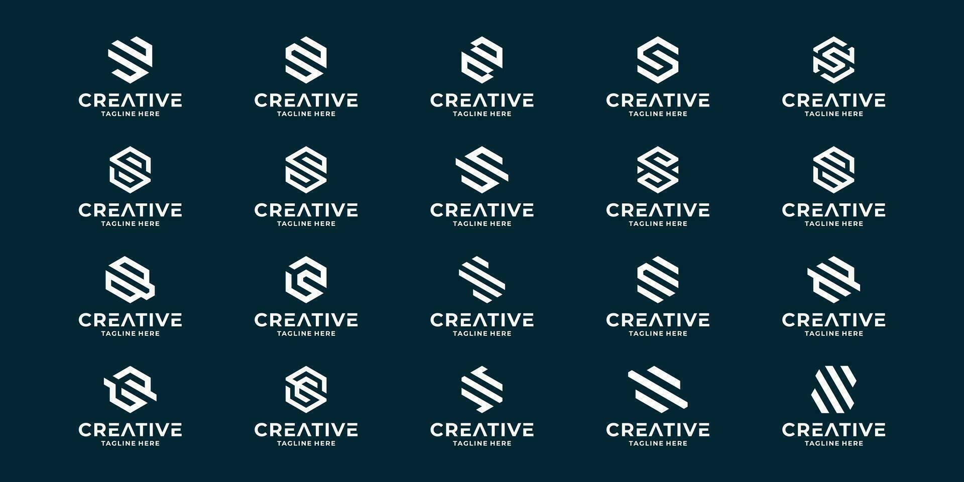 set of initials monogram S logo design. Creative initial letter S logo. vector
