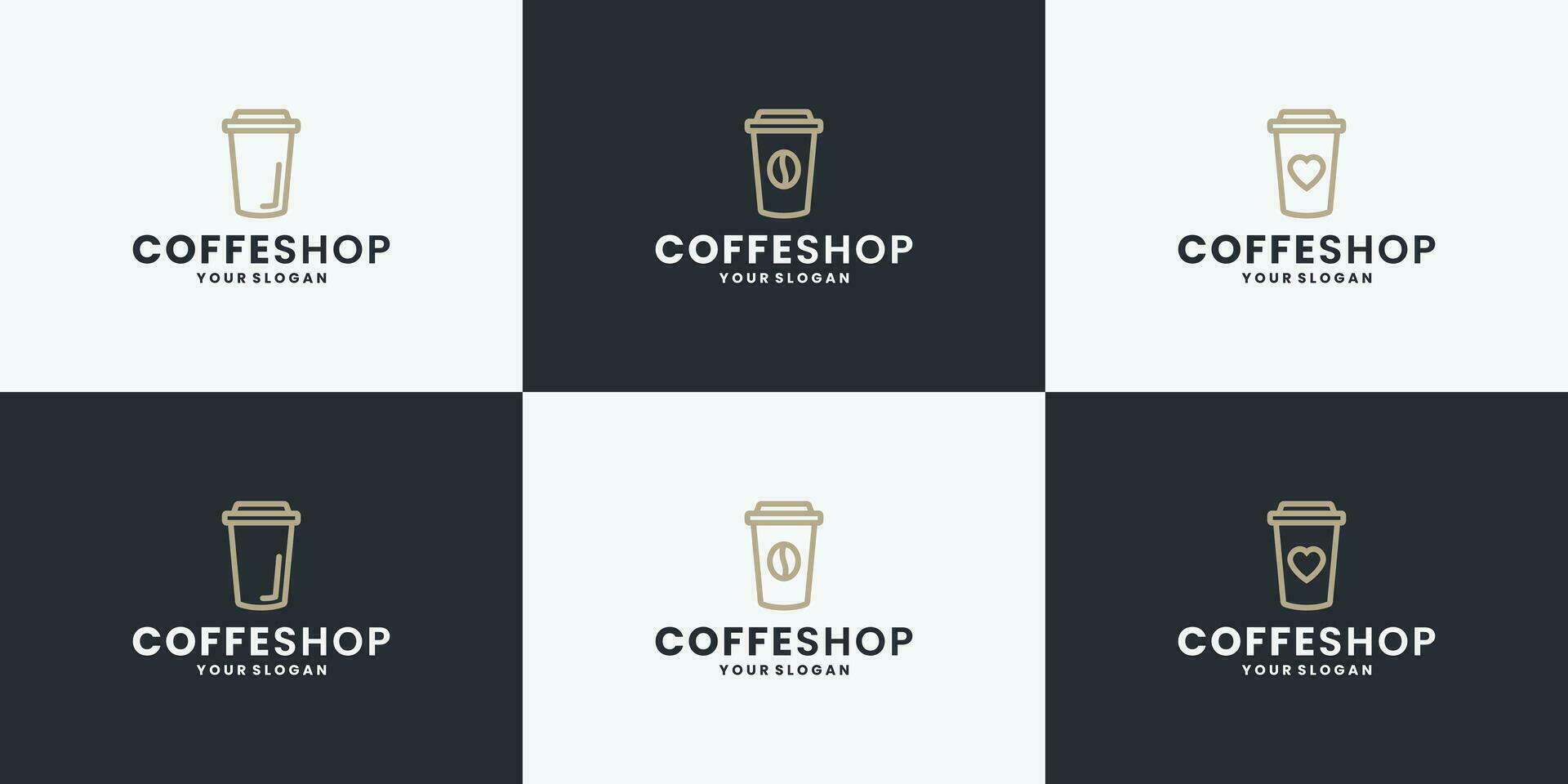 café tienda logo diseño colecciones vector