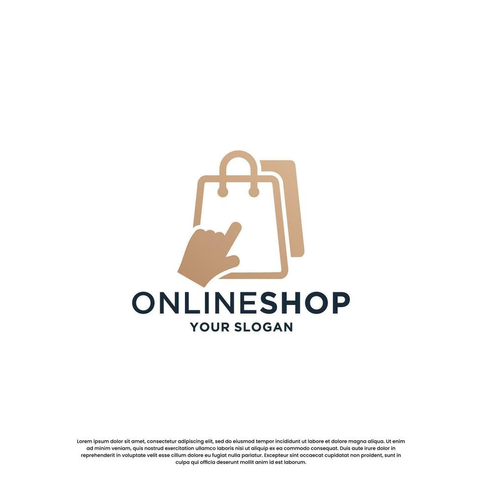online shopping logo design. quick shopping store logo template vector