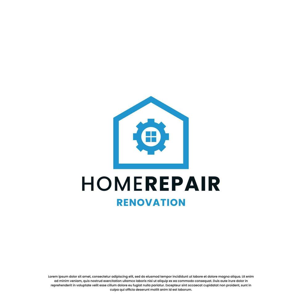 house renovation logo design. home repair logo template. build house logo modern creative. vector