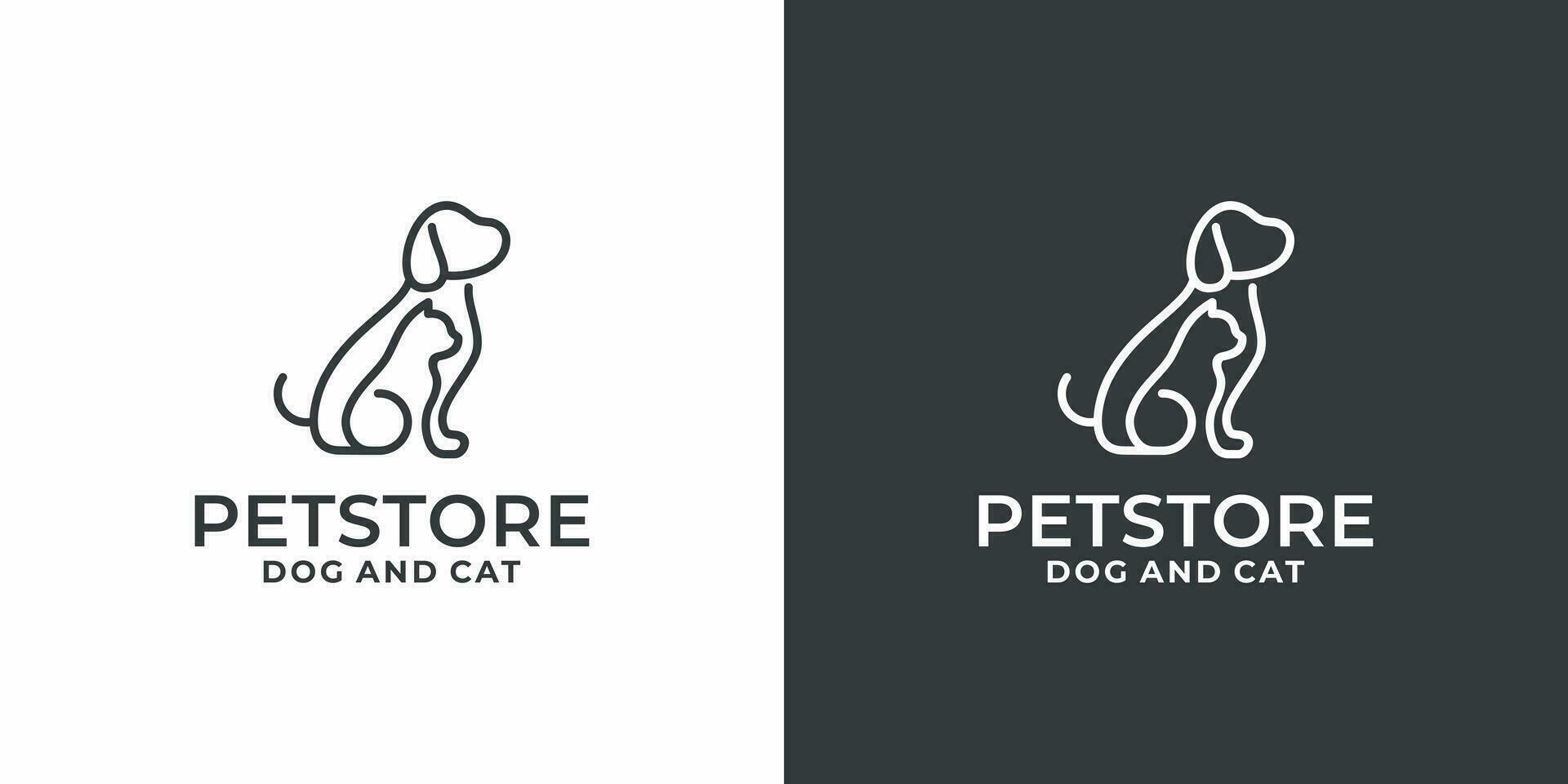 creative minimalist mono line dog and pet vector