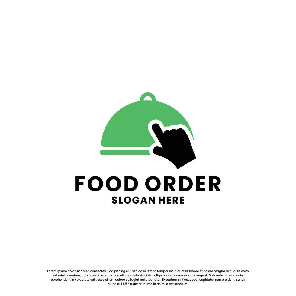 food order logo design for delivery and restaurant business vector