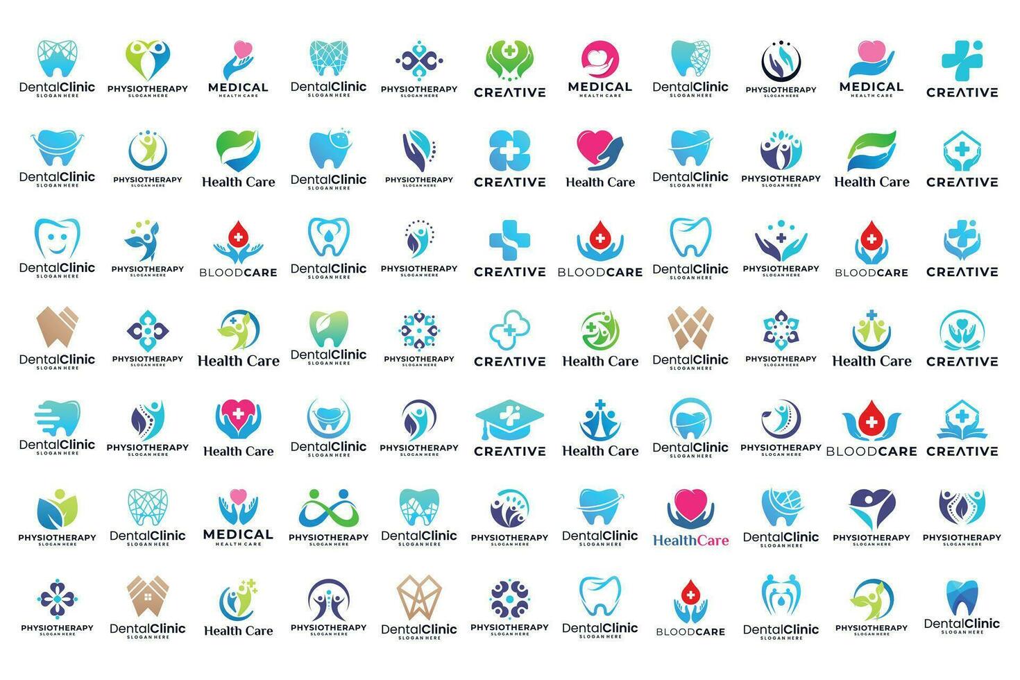 medical logo design collection. health care logo design. medicine logo template. vector