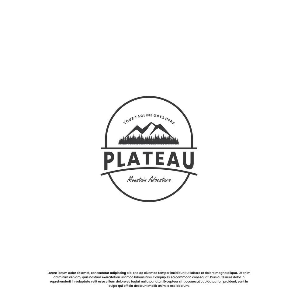 retro mountain logo design template. hill explore adventure logo vintage. vector