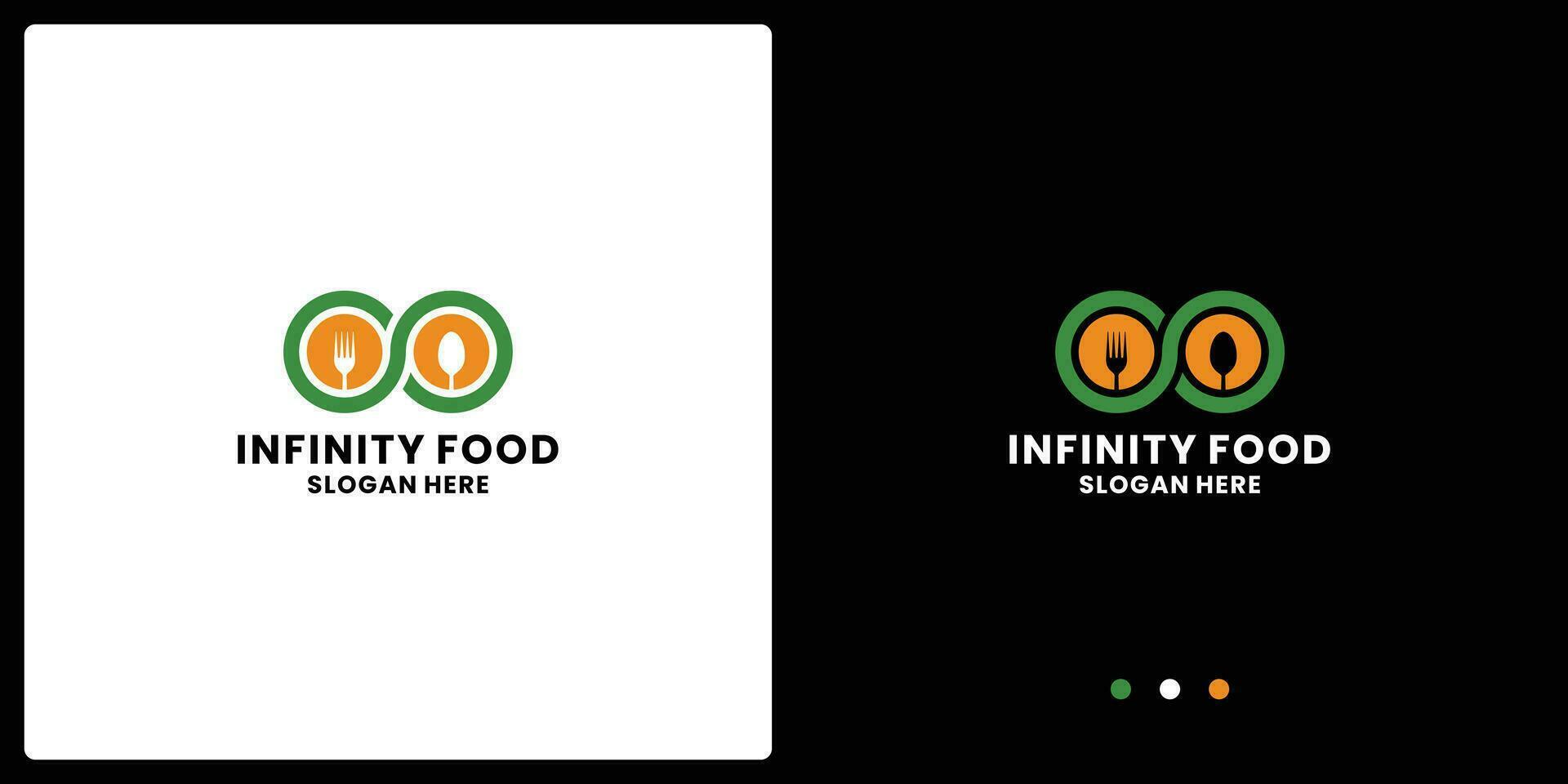 infinito comida logo diseño inspiración vector