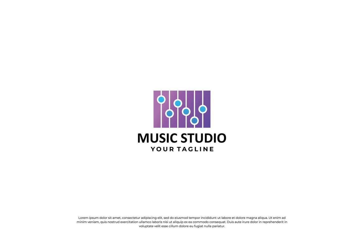 Simple music sound logo. Vector equalizer logotype icon.