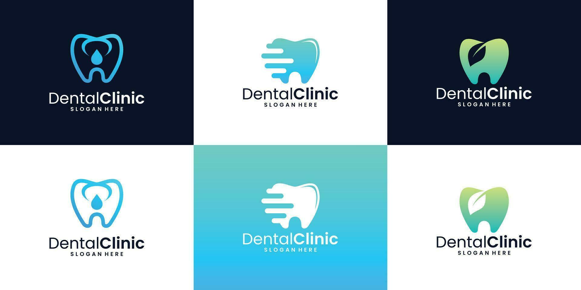 colección de dental clínica logo concepto. diente logo símbolo modelo. vector