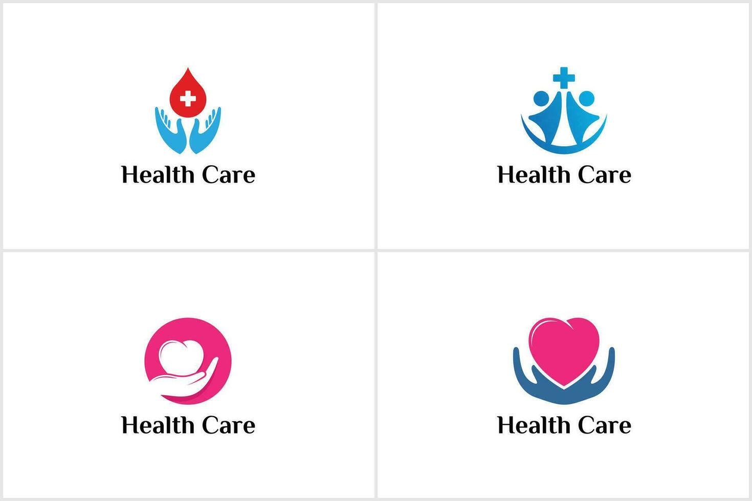 set of creative medical healthcare logo design collection. vector