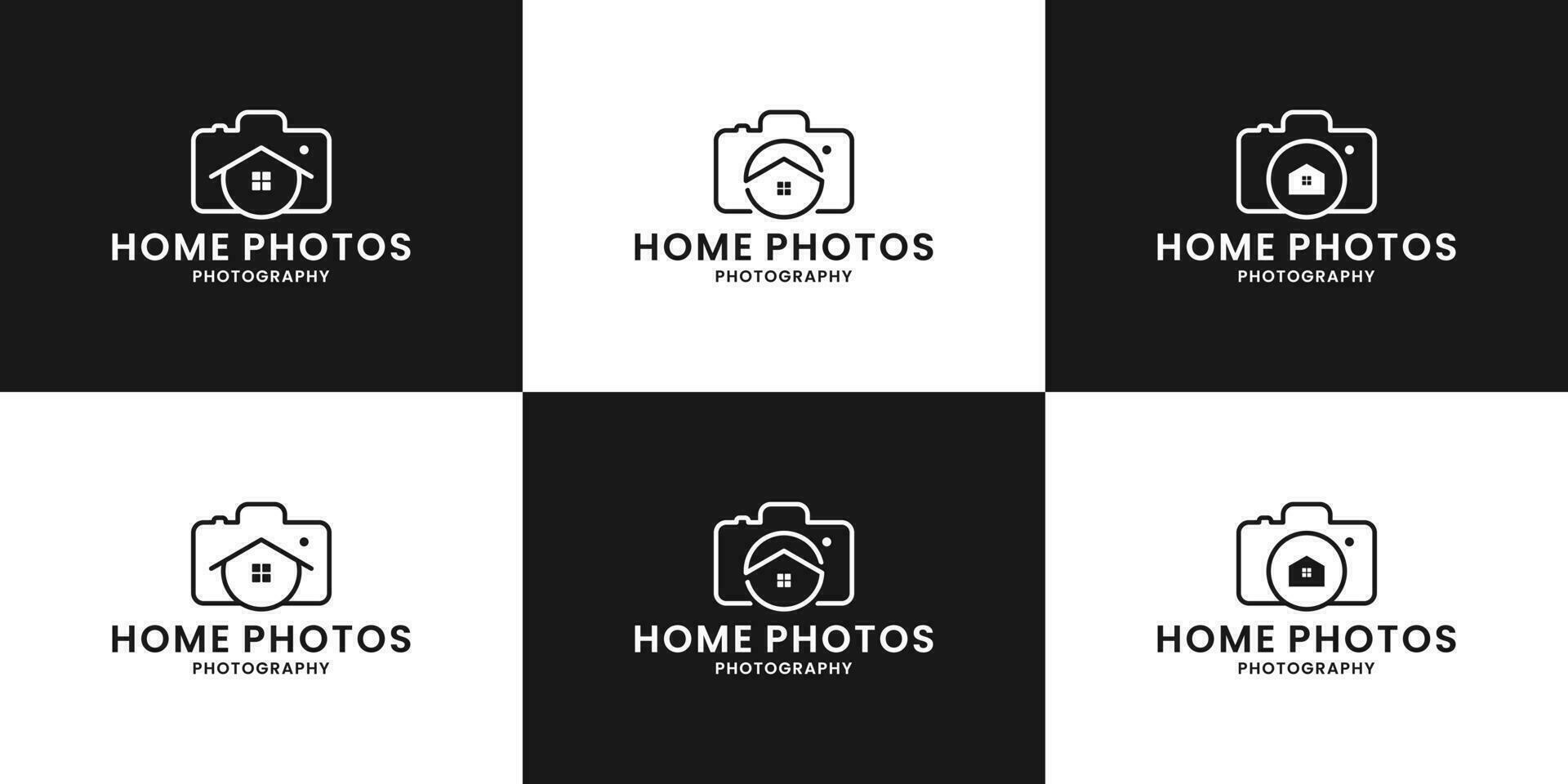 set of home photos logo design for home photo services for sale vector