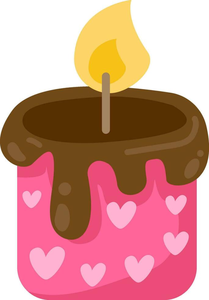 vela con corazón conformado fuego San Valentín día clipart vector