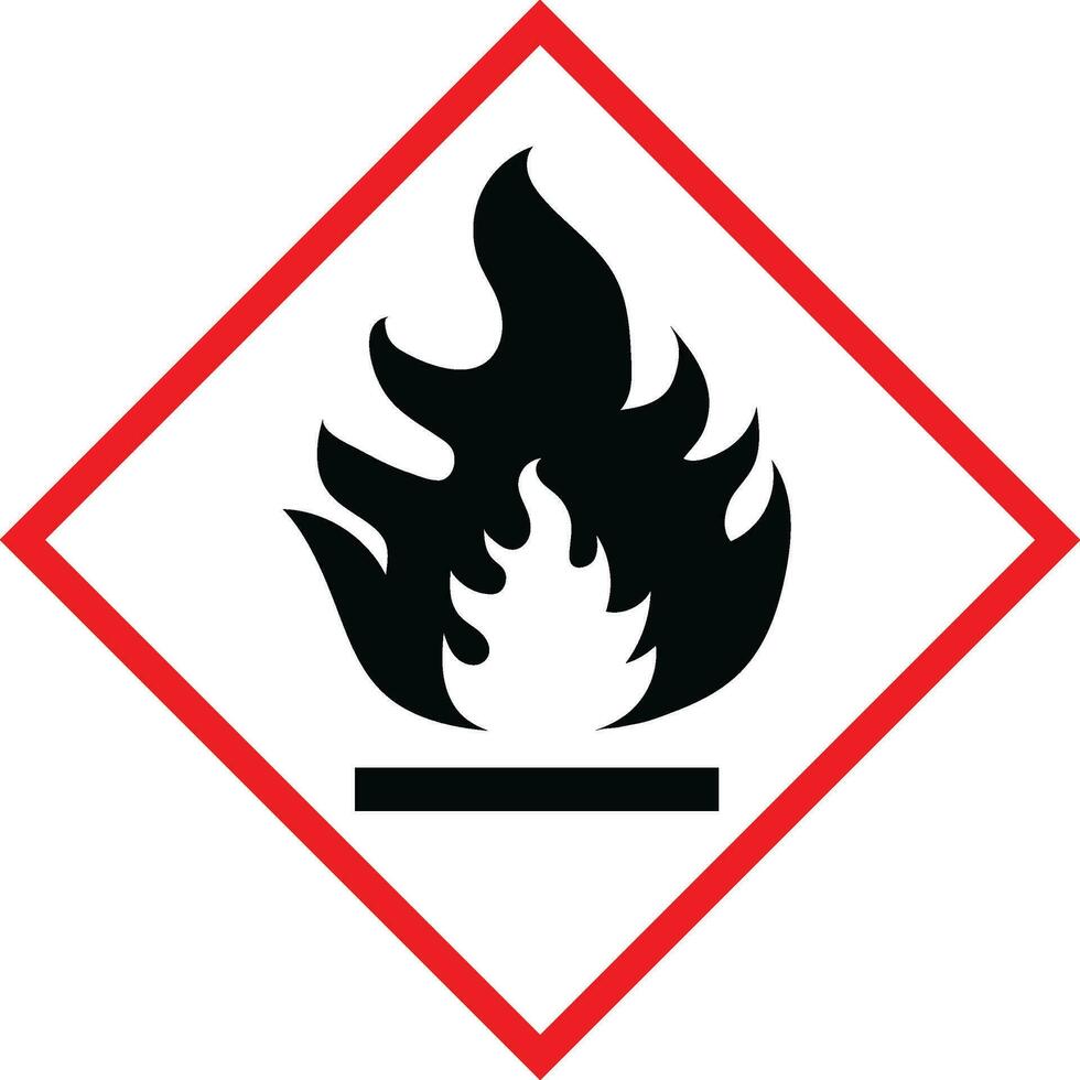 fuego, fuego inflamable materiales icono vector