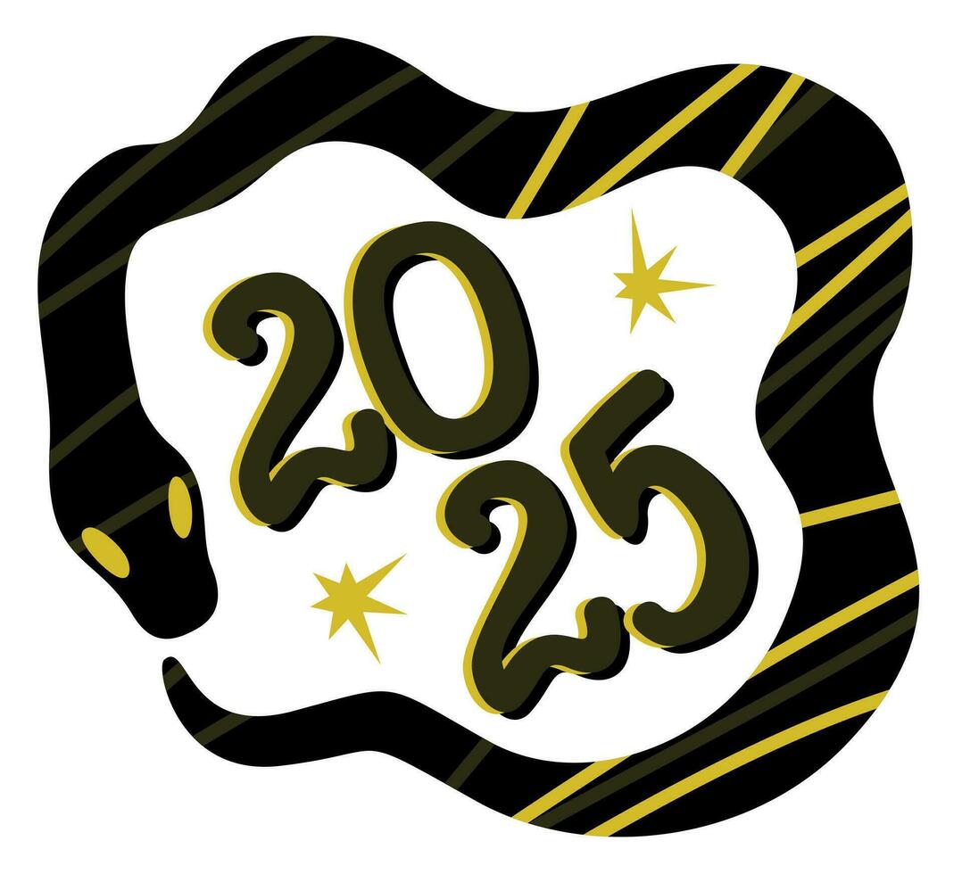 2025. Chinese year of snake. Bright isolated illustration vector