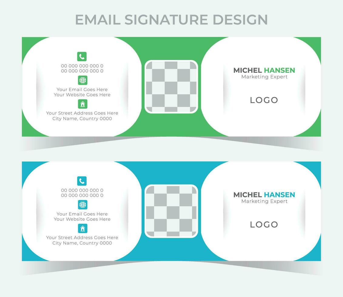 Email signature Design Template vector