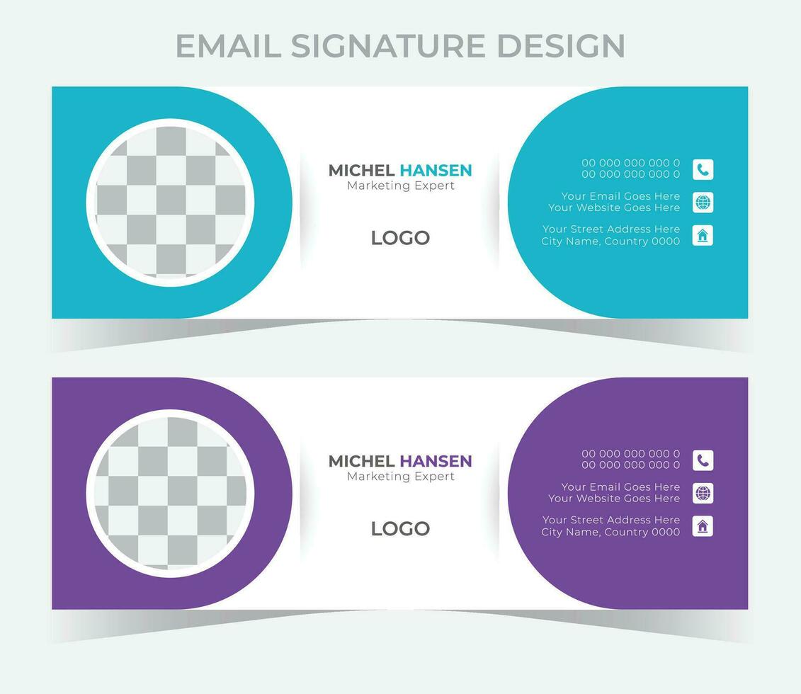 Email signature Design Template vector