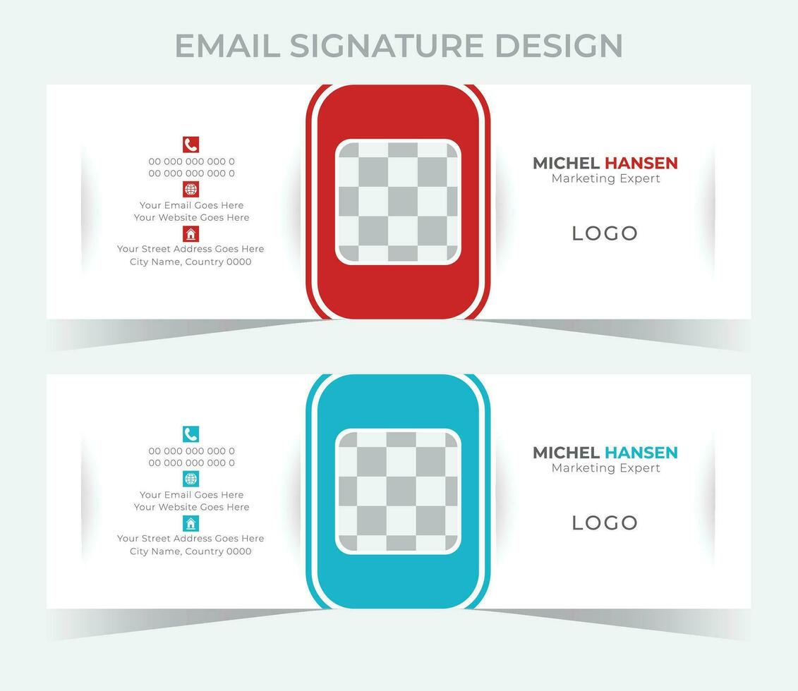 Email Signature Design Template vector