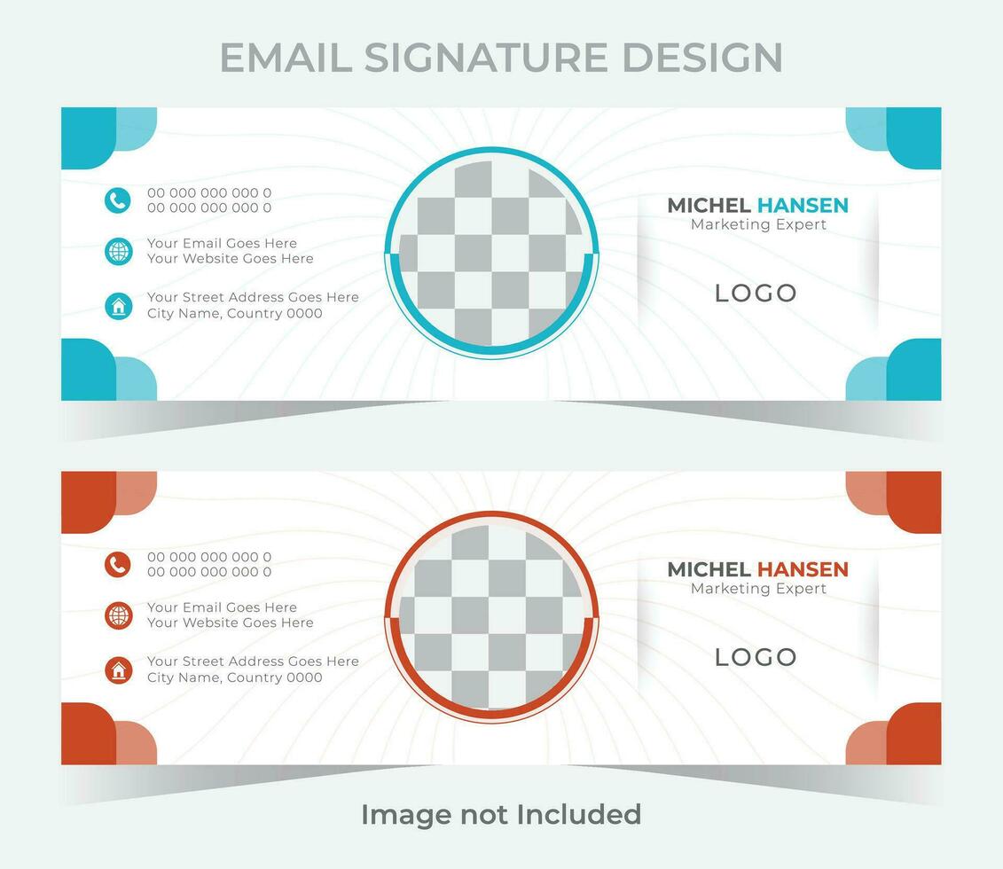 Email Signature Design Template vector