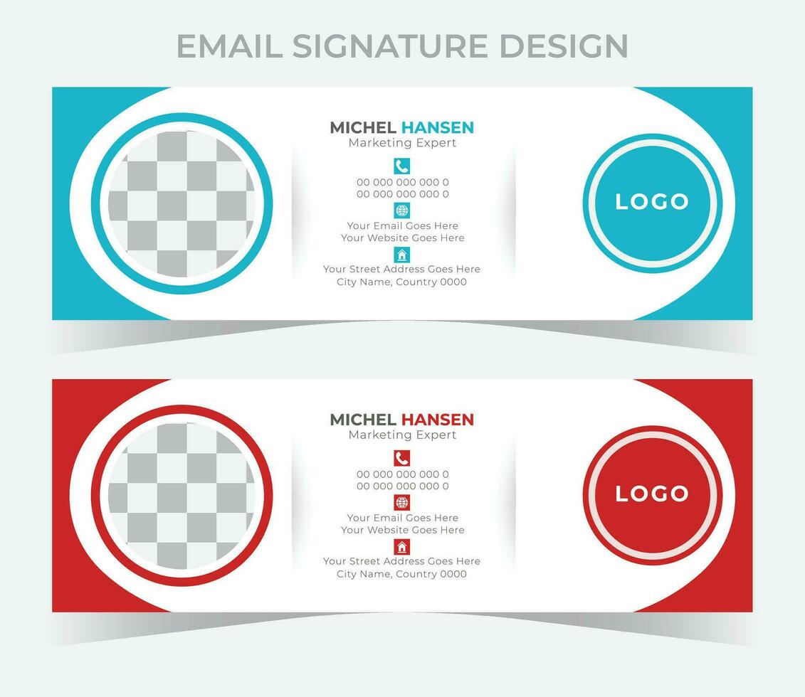 Email signature Design Template vector