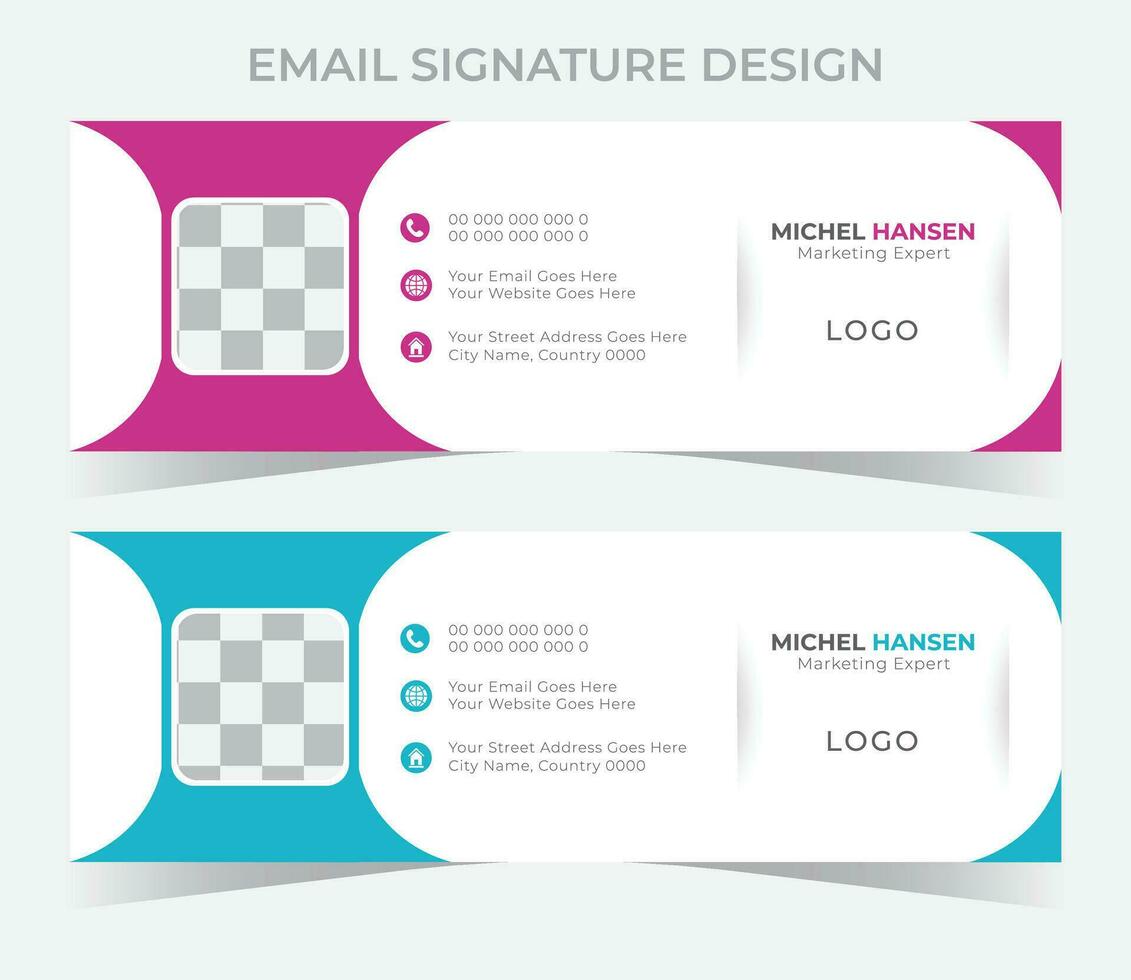 Email Signature Design Template vector