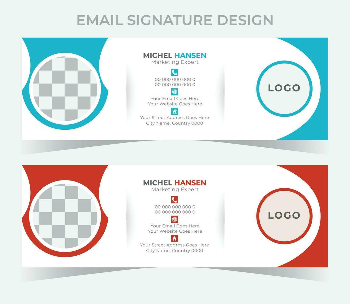 Email Signature Design Template vector