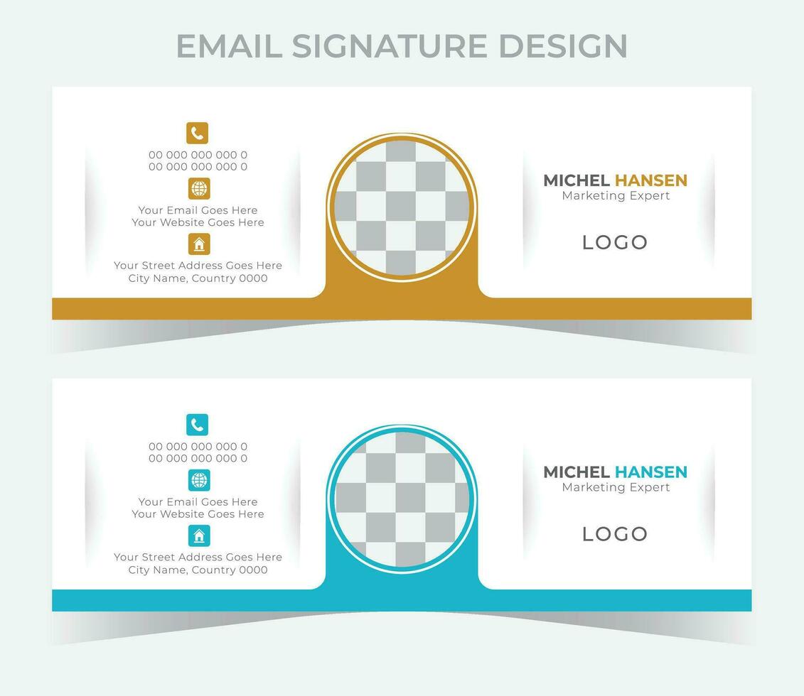 Email signature Design Template vector