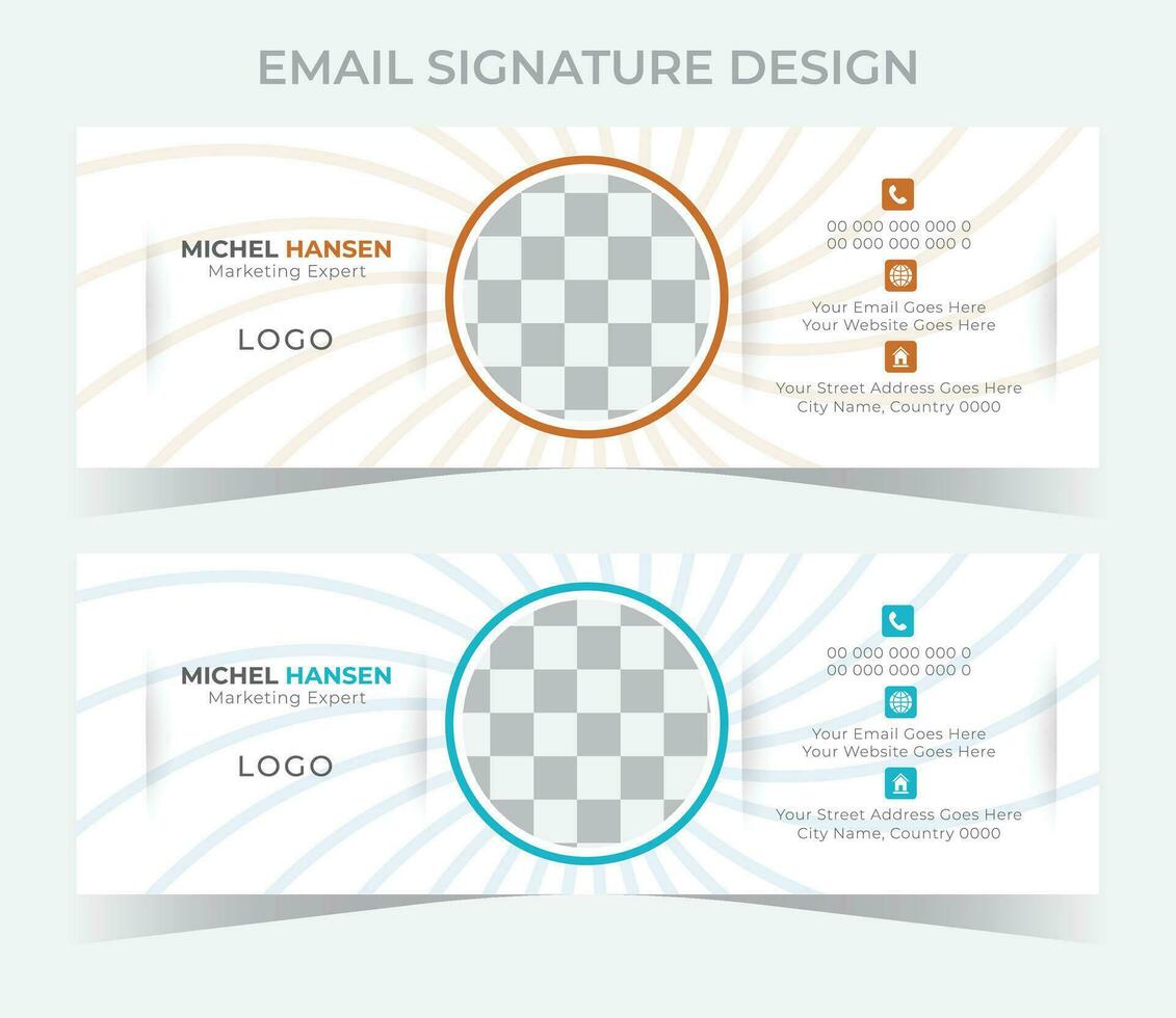 Email signature Design Template vector