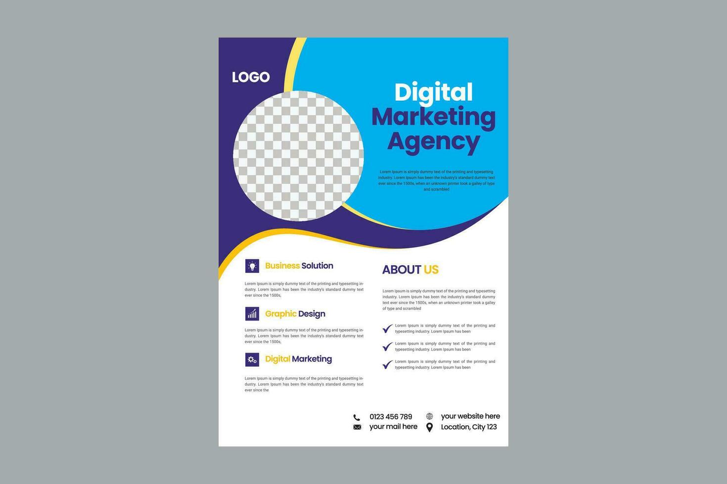 Annual report brochure flyer design template vector, Leaflet, presentation book cover templates, layout in A4 size vector
