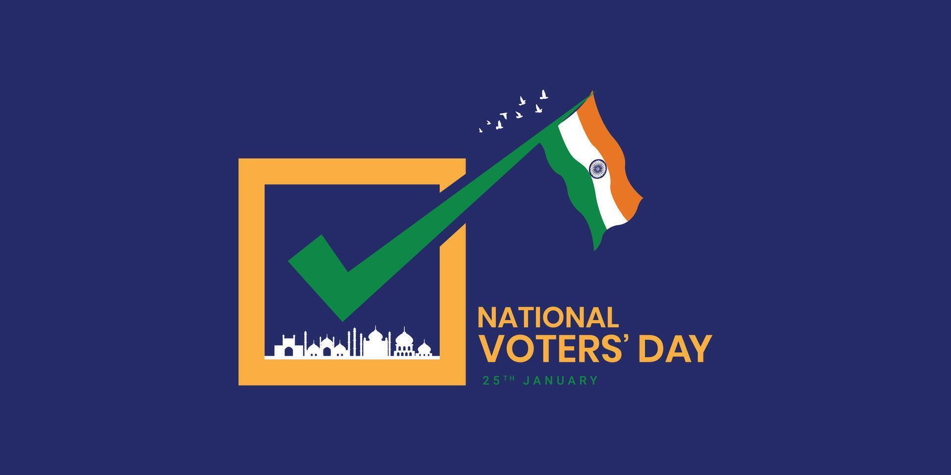 creativo digital y impreso diseño para de la india nacional votantes día. bandera color antecedentes para saludos, social medios de comunicación destino, 25 enero nacional votantes día de India. editable vector ilustración.