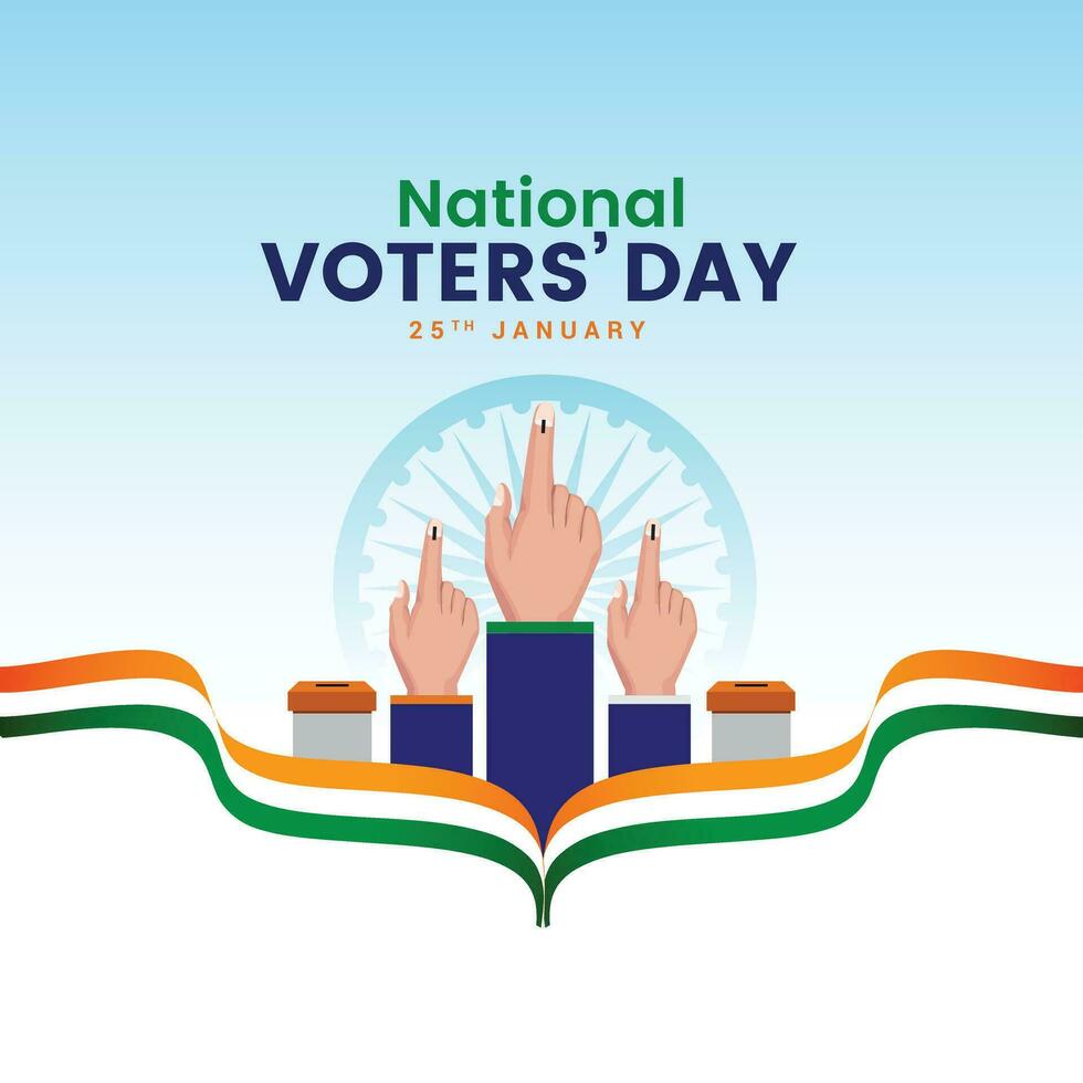 creativo digital y impreso diseño para de la india nacional votantes día. bandera color antecedentes para saludos, social medios de comunicación destino, 25 enero nacional votantes día de India. editable vector ilustración.