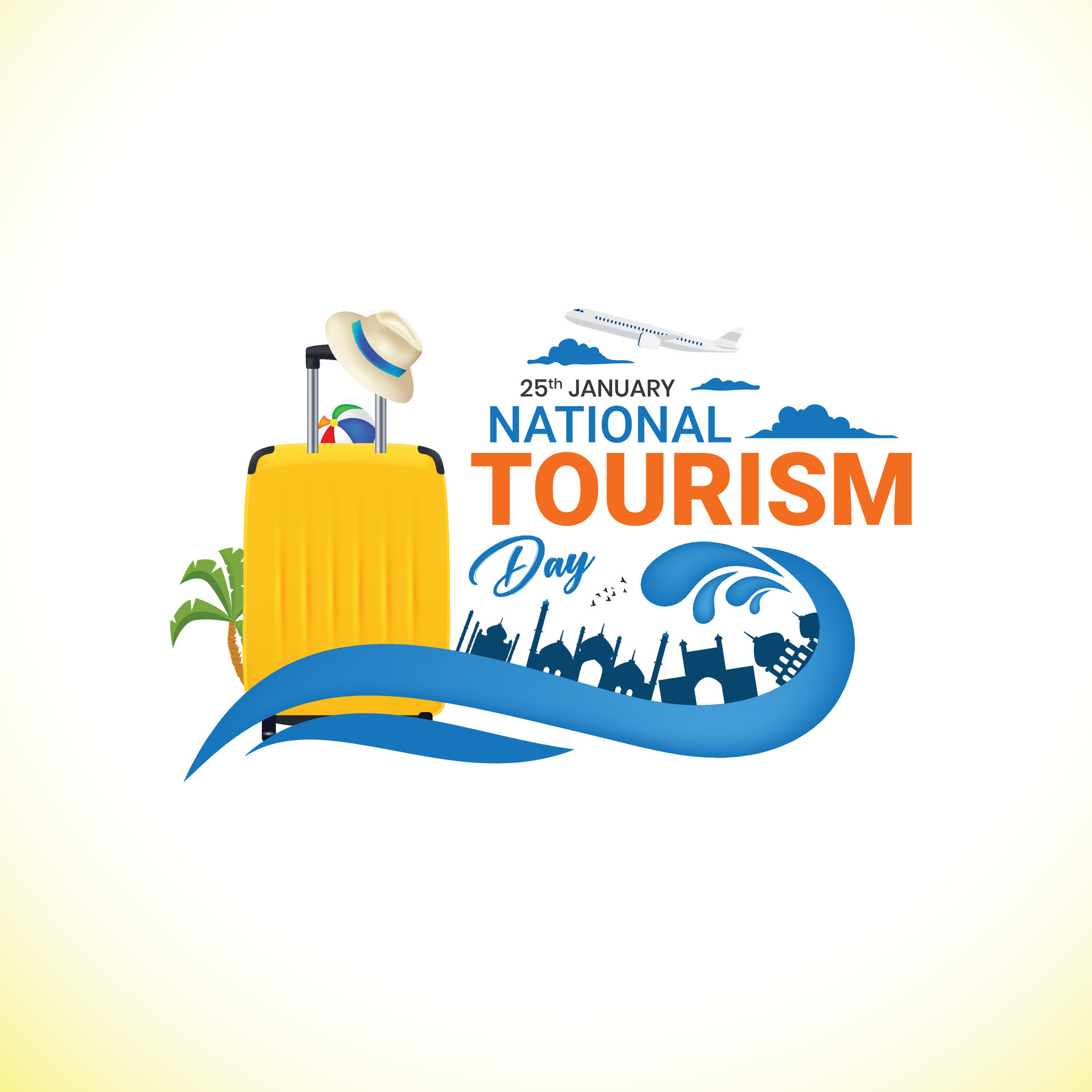 Editable vector image of National Tourism Day can be used for banners